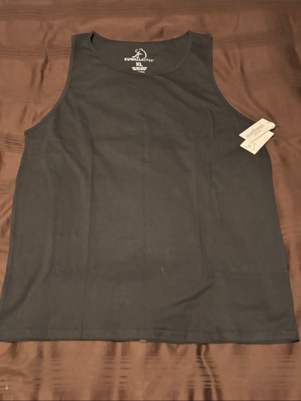 Kuwallatee Men's Black Tank Top - XL Comfortable Sleeveless Tee